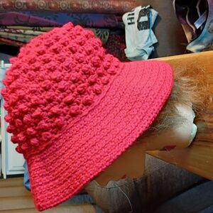 Elegant Arlin Fashion Red Knit Bucket Hat By Arlington Hat Company